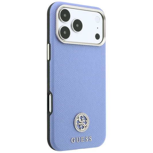 MagSafe-deksel for Apple iPhone 18 Pro Max / 17 Pro Max, Guess, Kornet Rund Strass-logo, Blå