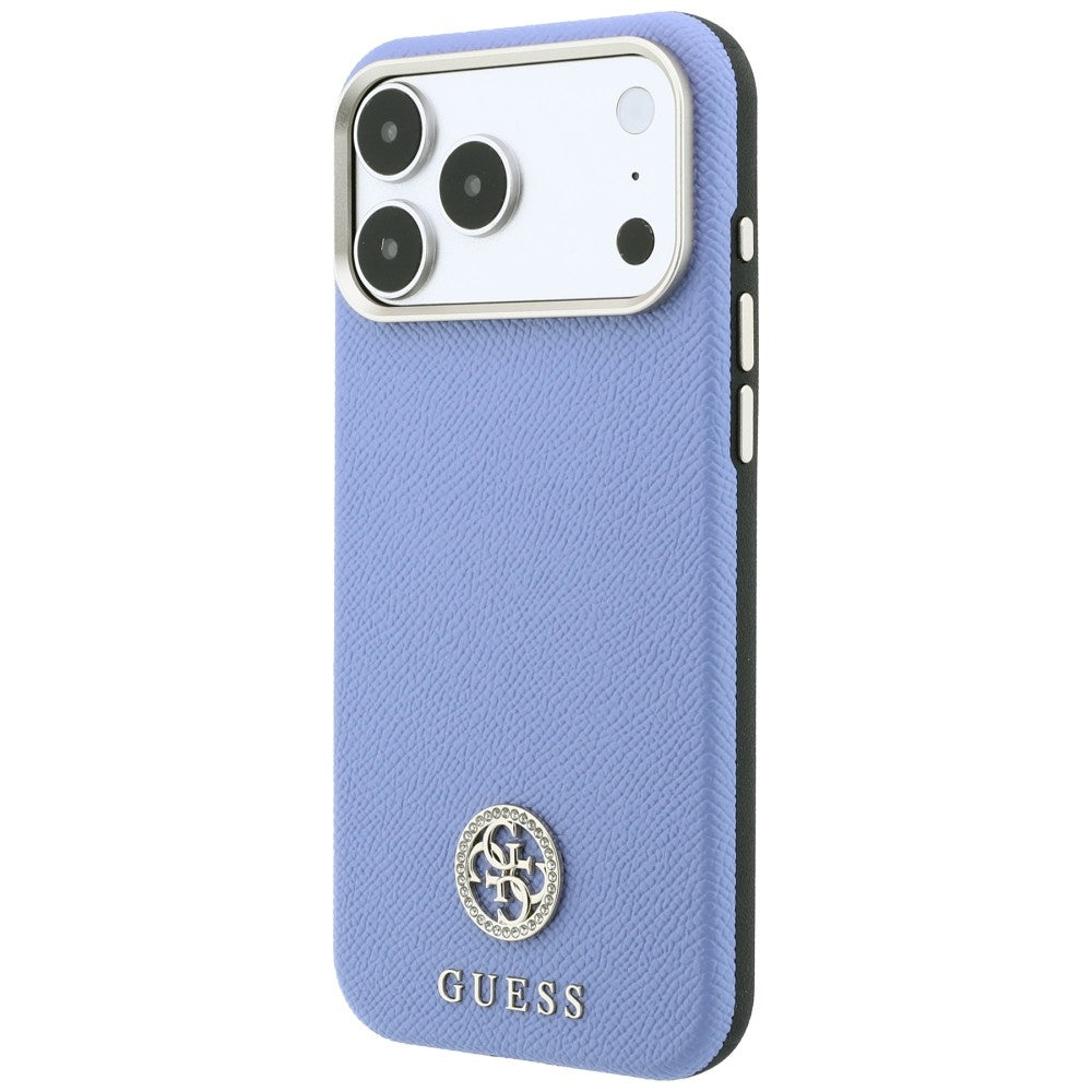 MagSafe-deksel for Apple iPhone 18 Pro Max / 17 Pro Max, Guess, Kornet Rund Strass-logo, Blå