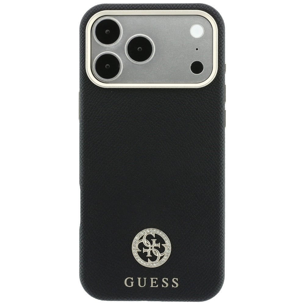 MagSafe-deksel for Apple iPhone 18 Pro Max / 17 Pro Max, Guess, Kornet Rund Strass-logo, Svart