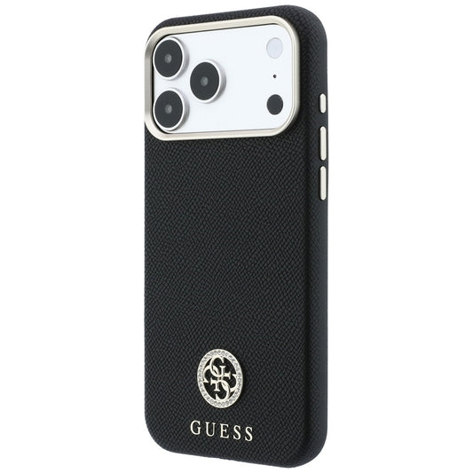MagSafe-deksel for Apple iPhone 18 Pro Max / 17 Pro Max, Guess, Kornet Rund Strass-logo, Svart