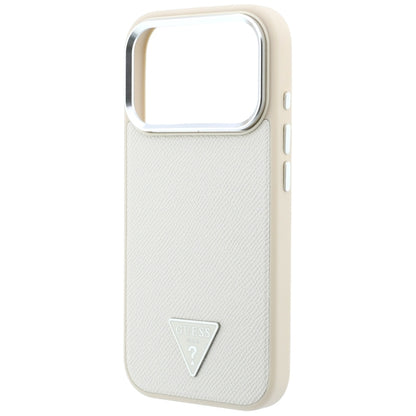 MagSafe-deksel for Apple iPhone 18 Pro Max / 17 Pro Max, Guess, Kornet trekantlogo, Beige