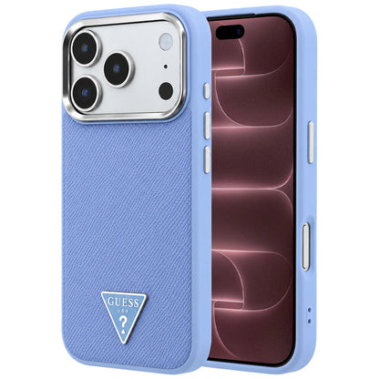 MagSafe-deksel for Apple iPhone 18 Pro Max / 17 Pro Max, Guess, Grained Triangle Logo, Bleu
