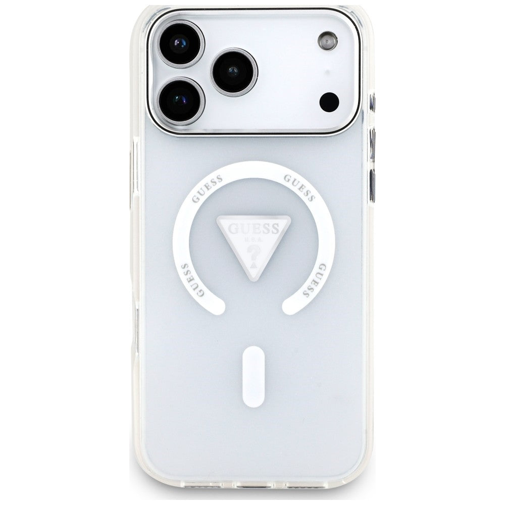 MagSafe-deksel til Apple iPhone 18 Pro Max / 17 Pro Max, Guess, IML Gradient Triangle Logo, gjennomsiktig