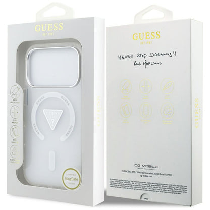 MagSafe-deksel til Apple iPhone 18 Pro Max / 17 Pro Max, Guess, IML Gradient Triangle Logo, gjennomsiktig