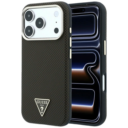 MagSafe-deksel for Apple iPhone 18 Pro Max / 17 Pro Max, Guess, Kevlar Triangle Logo, Brun