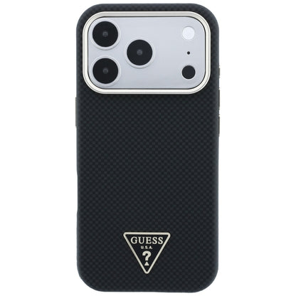 MagSafe-deksel for Apple iPhone 18 Pro Max / 17 Pro Max, Guess, Kevlar Triangle Logo, Svart