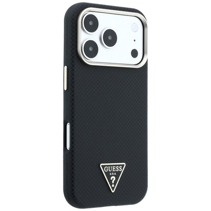 MagSafe-deksel for Apple iPhone 18 Pro Max / 17 Pro Max, Guess, Kevlar Triangle Logo, Svart