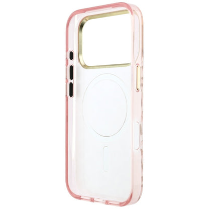 MagSafe-deksel for Apple iPhone 18 Pro Max / 17 Pro Max, Guess, Leopard Glitter Triangle Logo, Rosa