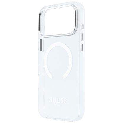 MagSafe-deksel for Apple iPhone 18 Pro Max / 17 Pro Max, Guess, Metal Outline, Sølv