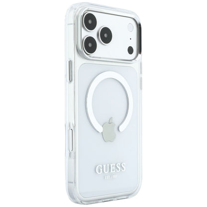 MagSafe-deksel for Apple iPhone 18 Pro Max / 17 Pro Max, Guess, Metal Outline, Sølv