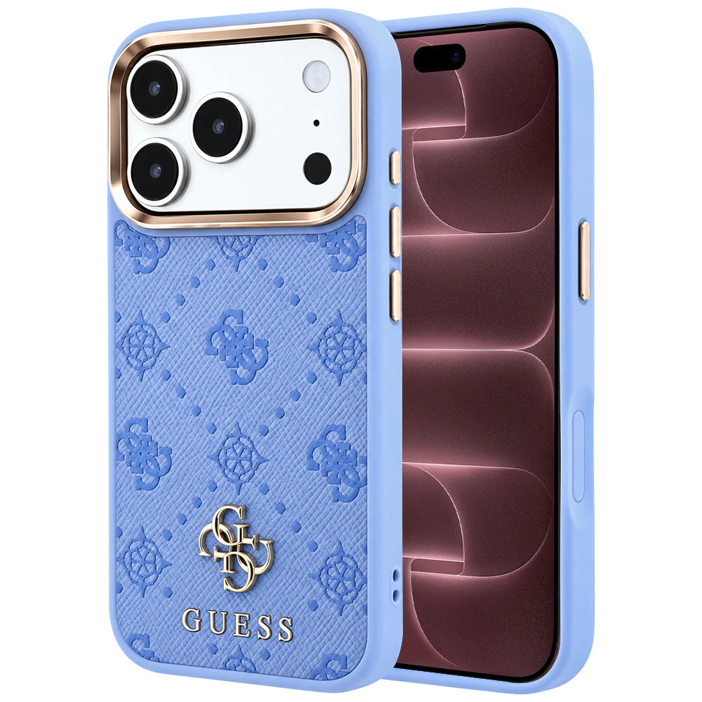 MagSafe-deksel for Apple iPhone 18 Pro Max / 17 Pro Max, Guess, Peony 4G Small Logo, Bleu