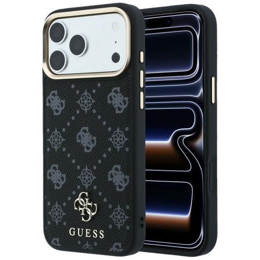 MagSafe-deksel for Apple iPhone 18 Pro Max / 17 Pro Max, Guess, Peony 4G Small Logo, Svart