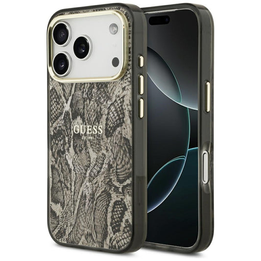 MagSafe-deksel for Apple iPhone 18 Pro Max / 17 Pro Max, Guess, Python-mønster, Brun