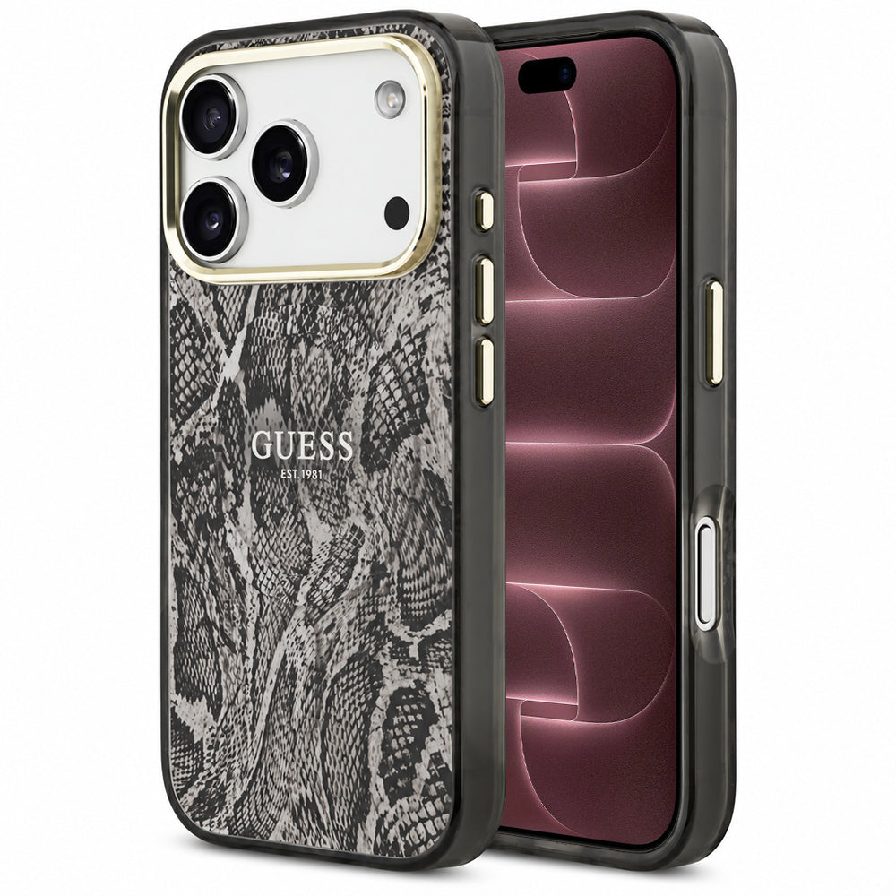 MagSafe-deksel til Apple iPhone 18 Pro Max / 17 Pro Max, Guess, Python Pattern, svart