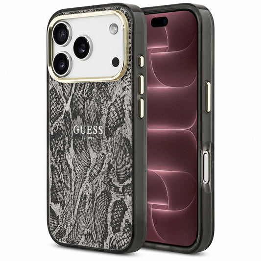 MagSafe-deksel til Apple iPhone 18 Pro Max / 17 Pro Max, Guess, Python Pattern, svart