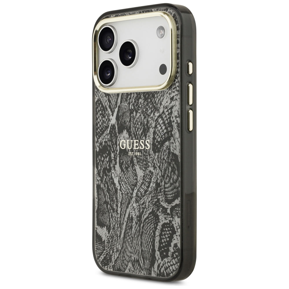 MagSafe-deksel til Apple iPhone 18 Pro Max / 17 Pro Max, Guess, Python Pattern, svart