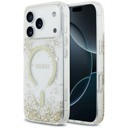 MagSafe-deksel for Apple iPhone 18 Pro Max / 17 Pro Max, Guess, Resin Bottom Glitter, Gullfarget