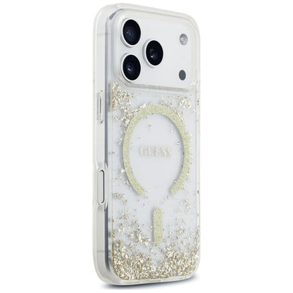 MagSafe-deksel for Apple iPhone 18 Pro Max / 17 Pro Max, Guess, Resin Bottom Glitter, Gullfarget