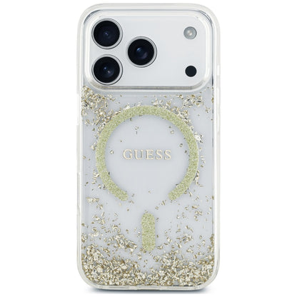 MagSafe-deksel for Apple iPhone 18 Pro Max / 17 Pro Max, Guess, Resin Bottom Glitter, Gullfarget
