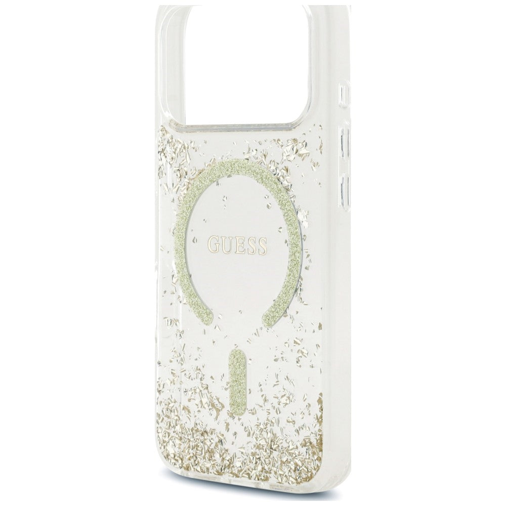 MagSafe-deksel for Apple iPhone 18 Pro Max / 17 Pro Max, Guess, Resin Bottom Glitter, Gullfarget