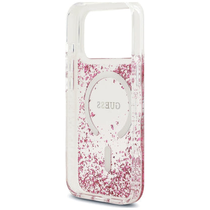 MagSafe-deksel for Apple iPhone 18 Pro Max / 17 Pro Max, Guess, Resin Bottom Glitter, Rosa
