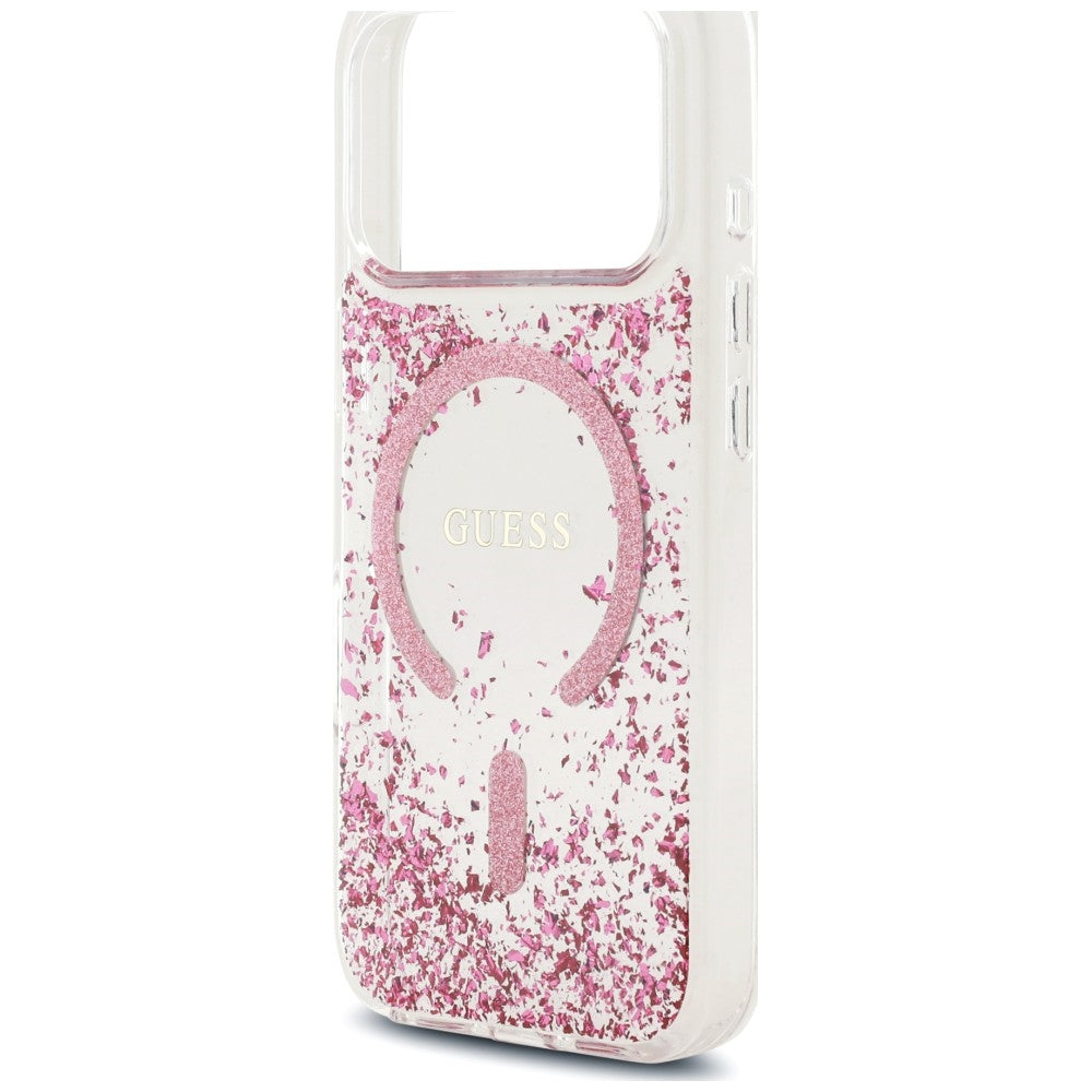 MagSafe-deksel for Apple iPhone 18 Pro Max / 17 Pro Max, Guess, Resin Bottom Glitter, Rosa