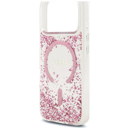 MagSafe-deksel for Apple iPhone 18 Pro Max / 17 Pro Max, Guess, Resin Bottom Glitter, Rosa