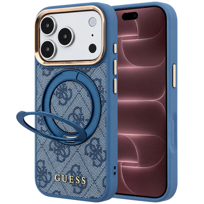 MagSafe-deksel for Apple iPhone 18 Pro Max / 17 Pro Max, Guess, Ring Stand 360 4G Classic Logo, Blå
