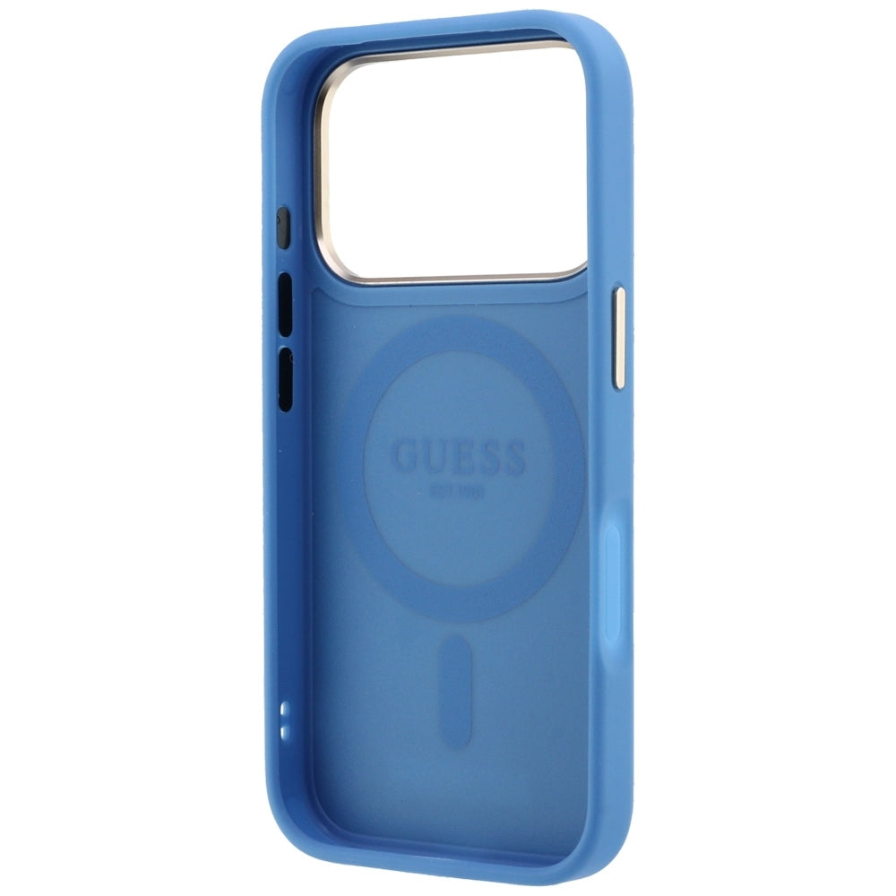 MagSafe-deksel for Apple iPhone 18 Pro Max / 17 Pro Max, Guess, Ring Stand 360 4G Classic Logo, Blå