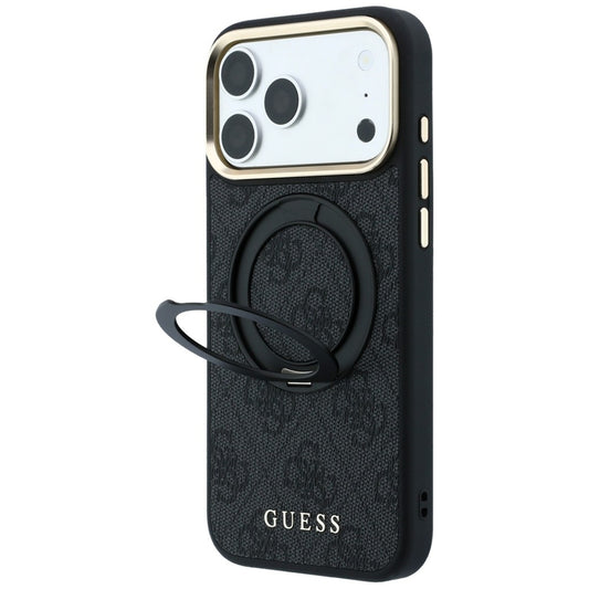 MagSafe-deksel for Apple iPhone 18 Pro Max / 17 Pro Max, Guess, Ring Stand Classic Logo, Svart