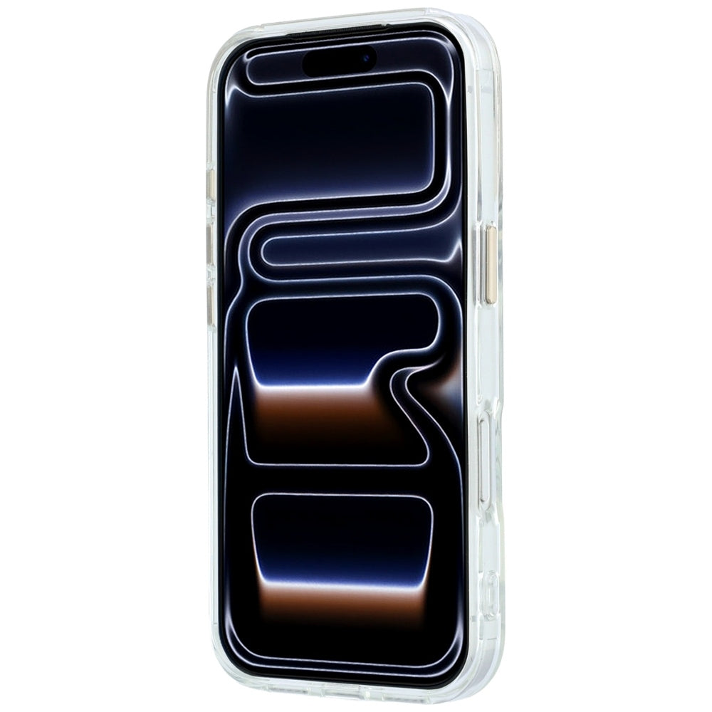 MagSafe-deksel for Apple iPhone 18 Pro Max / 17 Pro Max, Guess, Ring Stand Script Metallogo, Transparent