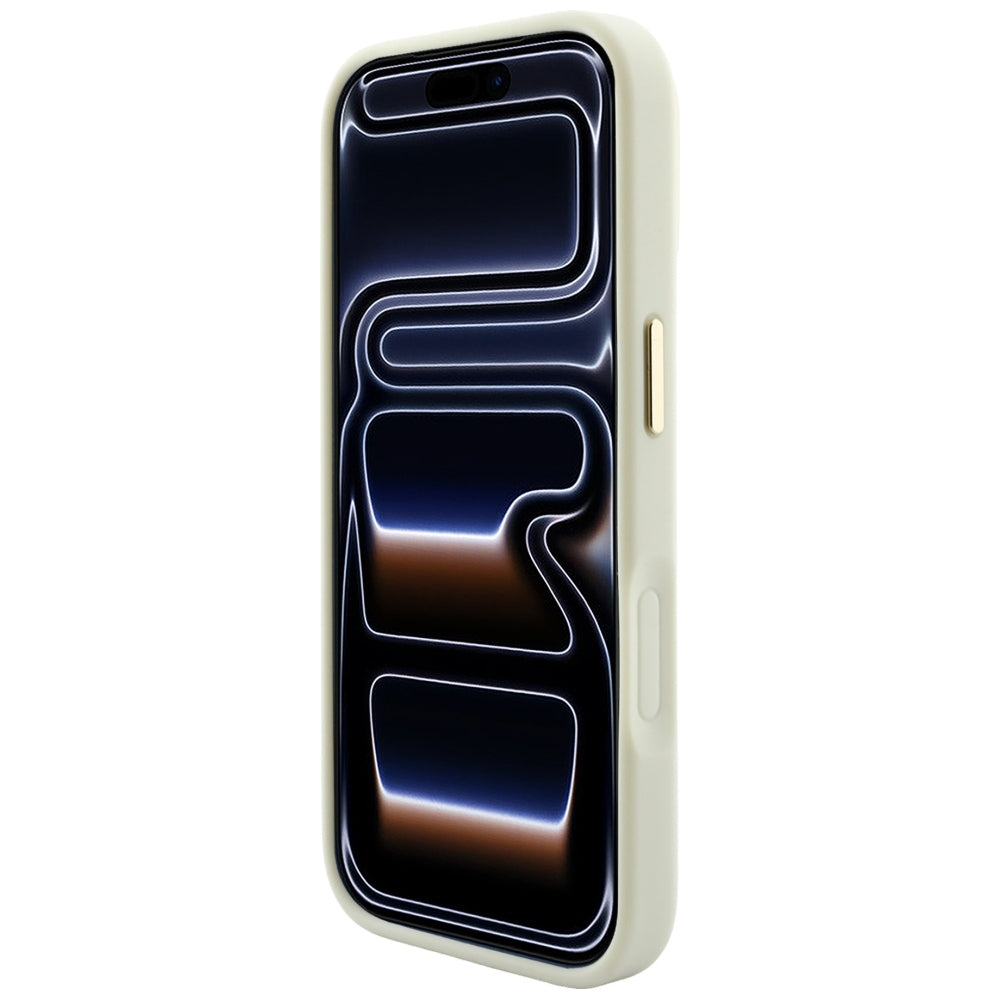 MagSafe-deksel for Apple iPhone 18 Pro Max / 17 Pro Max, Guess, Saffiano Peony Hot Stamp, Beige
