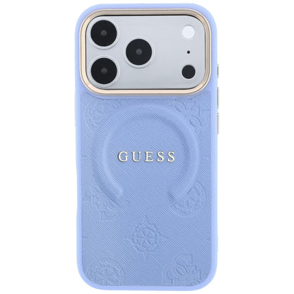 MagSafe-deksel for Apple iPhone 18 Pro Max / 17 Pro Max, Guess, Saffiano Peony Ring, Bleu