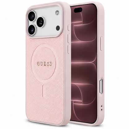 MagSafe-deksel for Apple iPhone 18 Pro Max / 17 Pro Max, Guess, Saffiano, Rosa