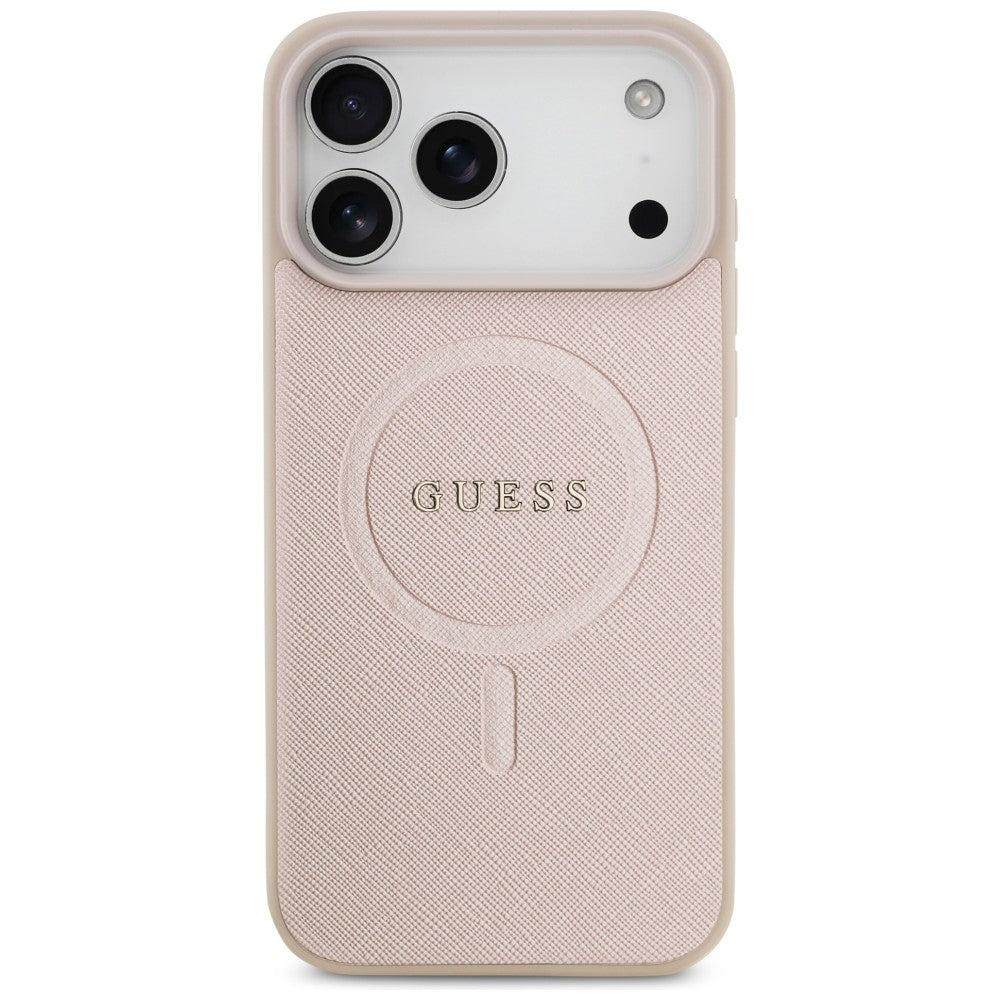 MagSafe-deksel for Apple iPhone 18 Pro Max / 17 Pro Max, Guess, Saffiano, Rosa