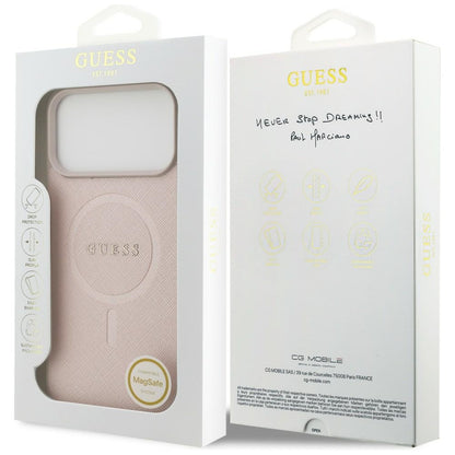 MagSafe-deksel for Apple iPhone 18 Pro Max / 17 Pro Max, Guess, Saffiano, Rosa