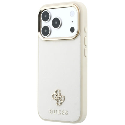 MagSafe-deksel for Apple iPhone 18 Pro Max / 17 Pro Max, Guess, Saffiano Small 4G Classic, Beige