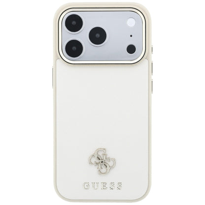 MagSafe-deksel for Apple iPhone 18 Pro Max / 17 Pro Max, Guess, Saffiano Small 4G Classic, Beige