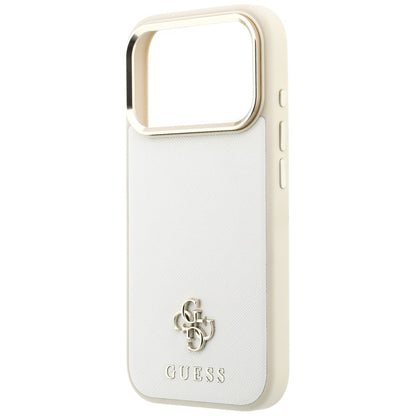 MagSafe-deksel for Apple iPhone 18 Pro Max / 17 Pro Max, Guess, Saffiano Small 4G Classic, Beige