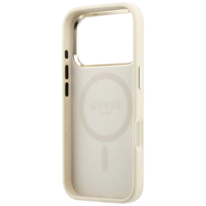 MagSafe-deksel for Apple iPhone 18 Pro Max / 17 Pro Max, Guess, Saffiano Small 4G Classic, Beige
