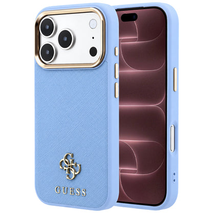 MagSafe-deksel for Apple iPhone 18 Pro Max / 17 Pro Max, Guess, Saffiano Small 4G Classic, Bleu