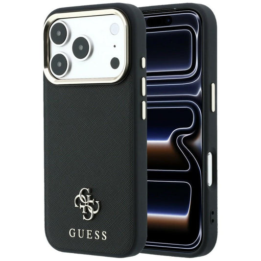 MagSafe-deksel for Apple iPhone 18 Pro Max / 17 Pro Max, Guess, Saffiano Small 4G Classic, Svart