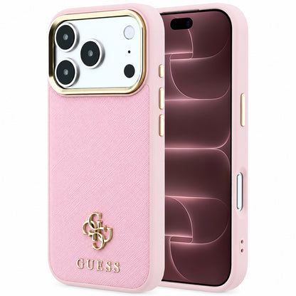 MagSafe-deksel for Apple iPhone 18 Pro Max / 17 Pro Max, Guess, Saffiano Small 4G Classic, Rosa