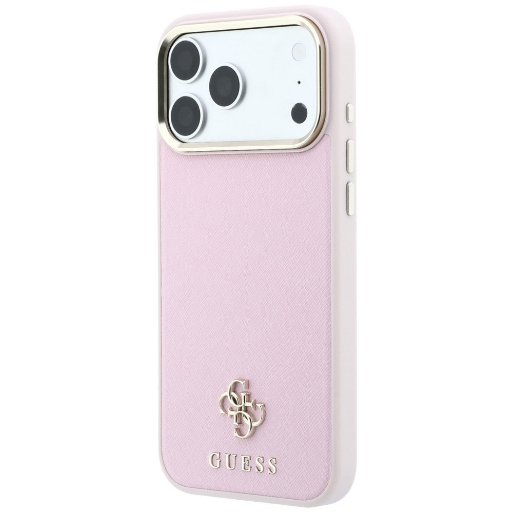 MagSafe-deksel for Apple iPhone 18 Pro Max / 17 Pro Max, Guess, Saffiano Small 4G Classic, Rosa
