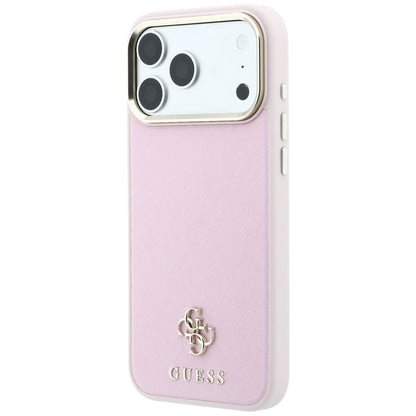 MagSafe-deksel for Apple iPhone 18 Pro Max / 17 Pro Max, Guess, Saffiano Small 4G Classic, Rosa