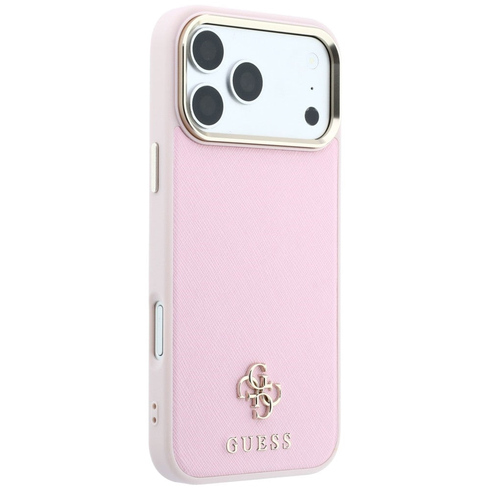MagSafe-deksel for Apple iPhone 18 Pro Max / 17 Pro Max, Guess, Saffiano Small 4G Classic, Rosa