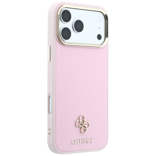 MagSafe-deksel for Apple iPhone 18 Pro Max / 17 Pro Max, Guess, Saffiano Small 4G Classic, Rosa