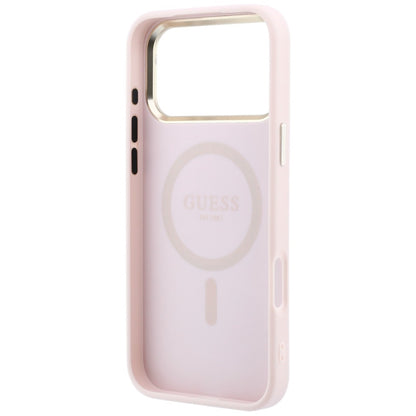 MagSafe-deksel for Apple iPhone 18 Pro Max / 17 Pro Max, Guess, Saffiano Small 4G Classic, Rosa
