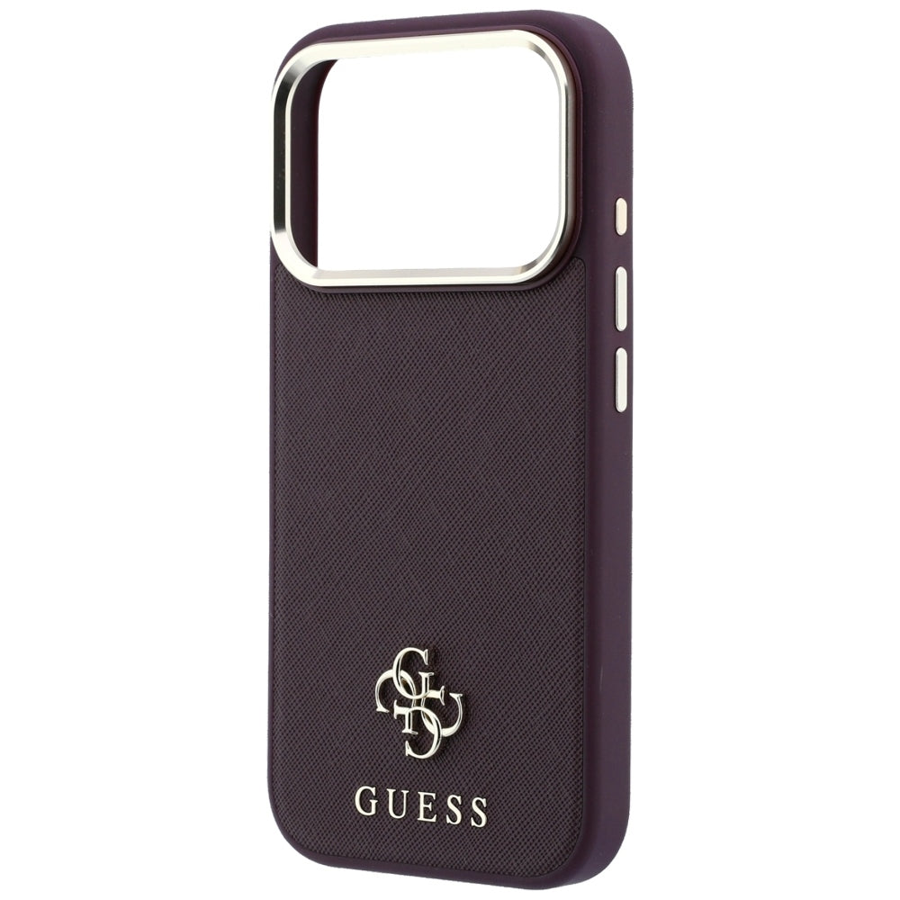 MagSafe-deksel for Apple iPhone 18 Pro Max / 17 Pro Max, Guess, Saffiano Small 4G Classic, Burgunder