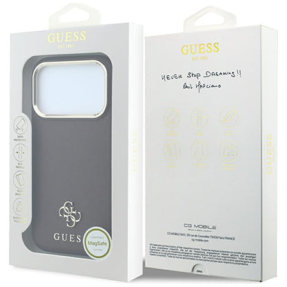 MagSafe-deksel for Apple iPhone 18 Pro Max / 17 Pro Max, Guess, Saffiano Small 4G Classic, Burgunder